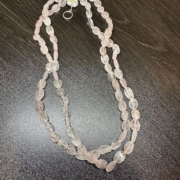 Rose quartz beaded, .925 toggle clasp with pearl necklace!! - Picture 7 of 8